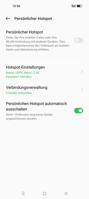 Wählen Sie Hotspot-Einstellungen
