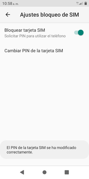 Su PIN de la tarjeta SIM ha sido cambiado