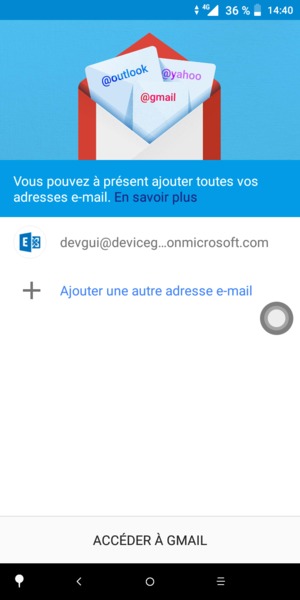 Sélectionnez ACCÉDER  À GMAIL