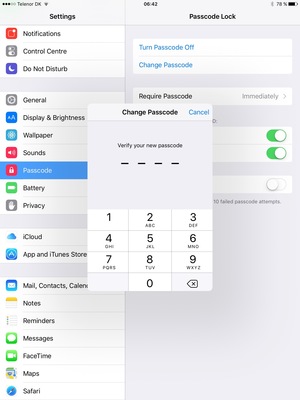 Re-enter your new passcode