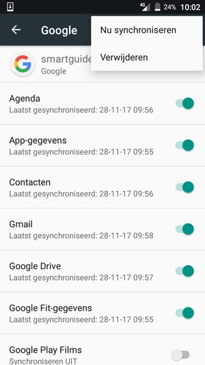 Selecteer Nu synchroniseren