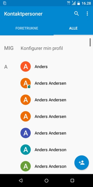Dine kontakter vil blive gemt på din Google konto og gemt på din telefon næste gang Google synkroniseres.