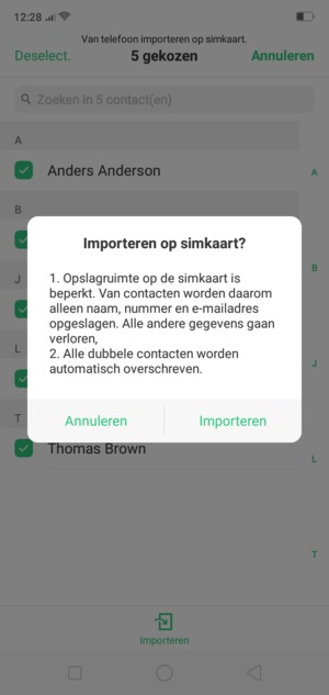 Selecteer Importeren