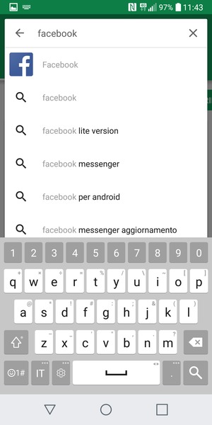 Inserisci il nome dell'app e seleziona Cerca