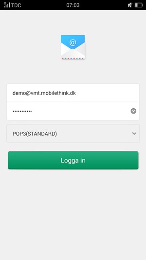 Ange din e-postadress och lösenord