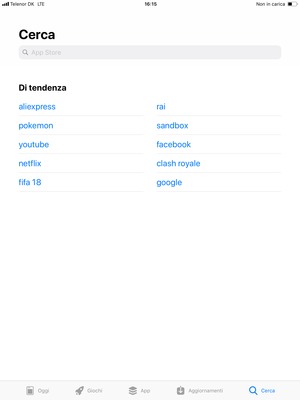 Seleziona la barra di ricerca