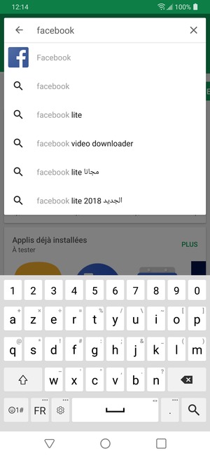 Saisissez le nom de l'appli et sélectionnez Rechercher
