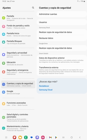 Seleccione Administrar cuentas