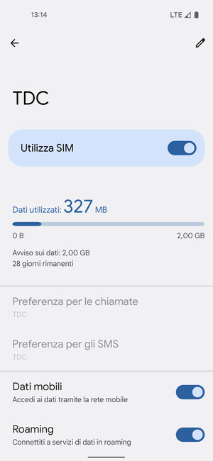 Attiva o disattiva Roaming