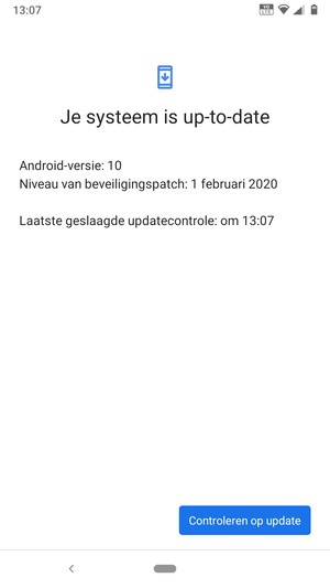 Als uw telefoon up-to-date is, zult u het volgende scherm zien