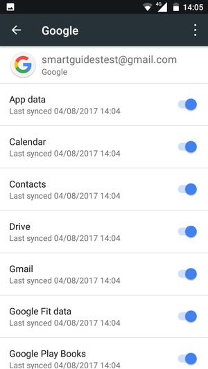 Make sure Contacts is selected