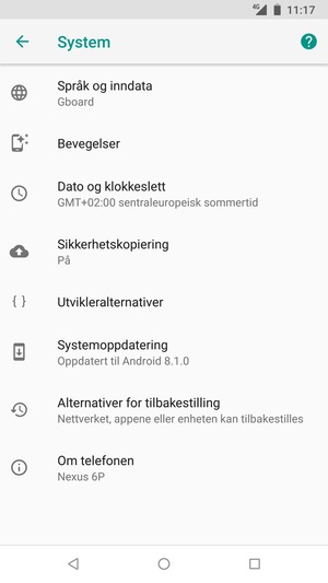 Velg Systemoppdatering