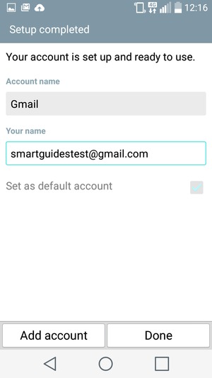 Give your account a name and enter your name. Select Done