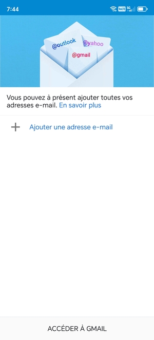 Sélectionnez Ajouter une addresse e-mail