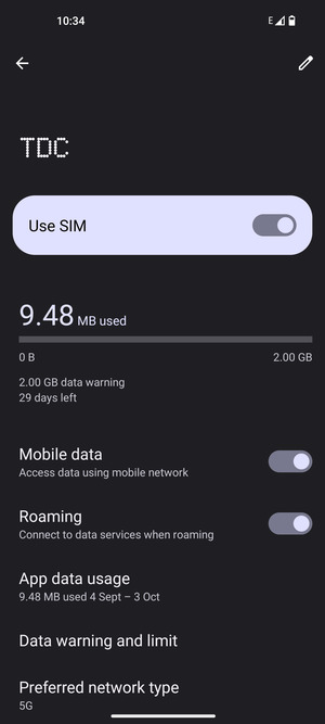 Turn Roaming on or off