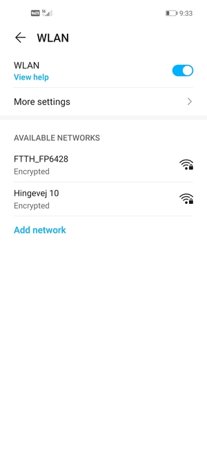 Select the wireless network you want to connect to