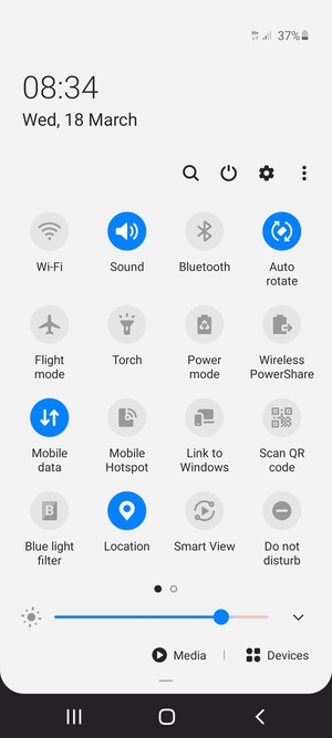 Select Sound to change to vibration mode