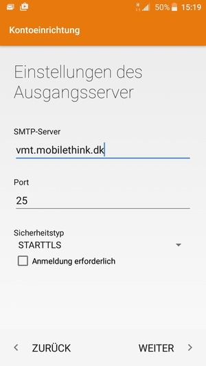 Deaktivieren Sie das Kontrollkästchen Anmeldung erforderlich und wählen Sie WEITER
