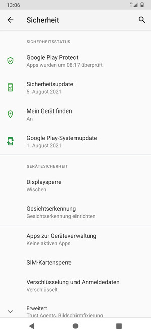 Scrollen Sie und wählen Sie SIM-Kartensperre