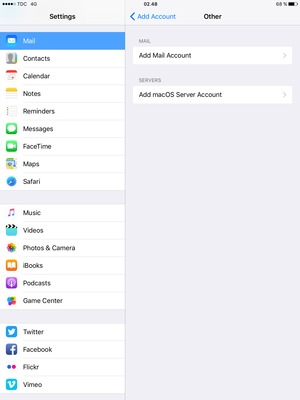 Select Add Mail Account
