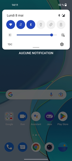 Déroulez à nouveau le menu du haut