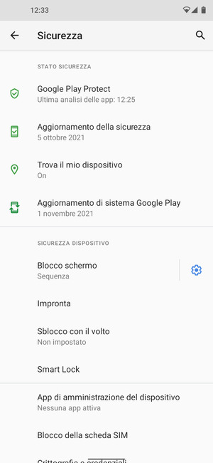 Seleziona Blocco della scheda SIM