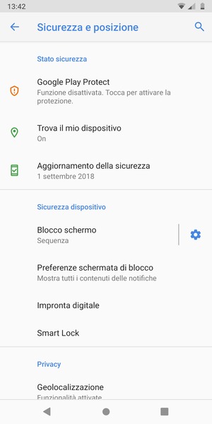 Il tuo telefono è ora protetto dal blocco schermo.