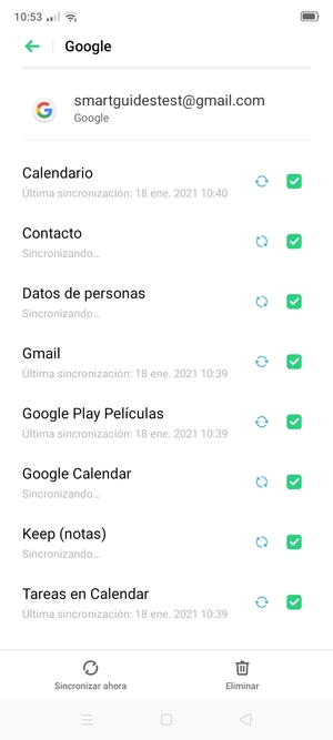 Su información será sincronizada