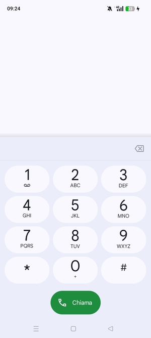 Premi e tieni premuto il numero 1