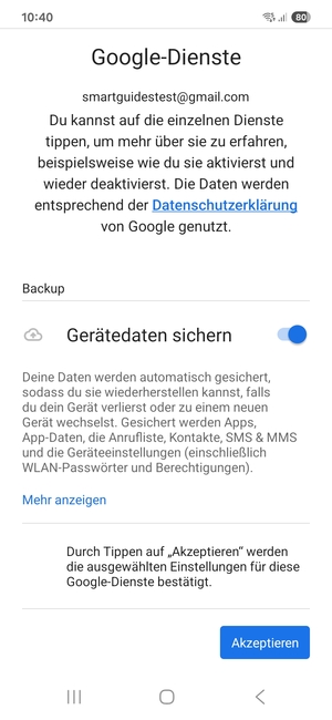 Wählen Sie Akzeptieren