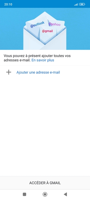 Sélectionnez Ajouter une adresse e-mail