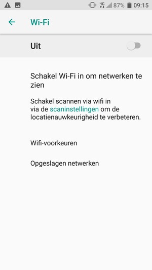 Schakel Wi-Fi in