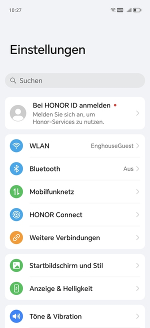 Wählen Sie Mobilfunknetz