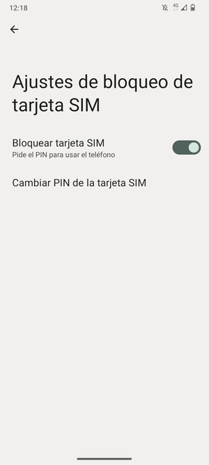 Seleccione  Cambiar PIN de la tarjeta SIM