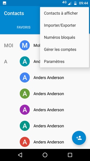 Sélectionnez Importer/Exporter