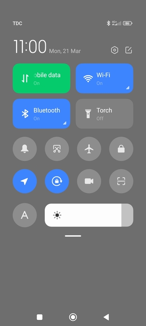 Slide down the top menu again