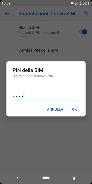 Conferma il nuovo PIN della SIM e seleziona OK