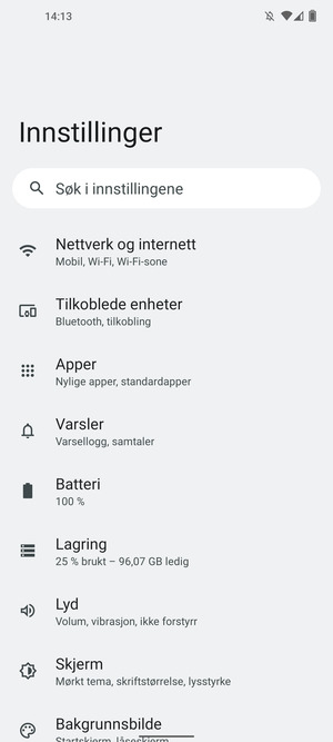 Velg Nettverk og internett
