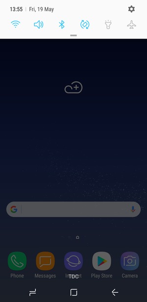 Slide down the top menu again