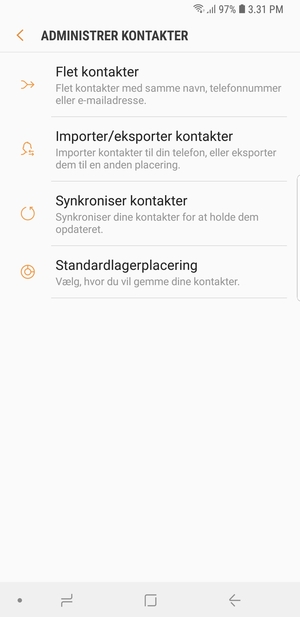 Vælg Importer/eksporter kontakter