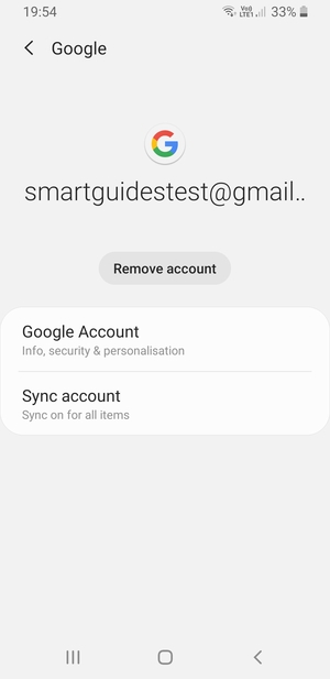 Select Sync account