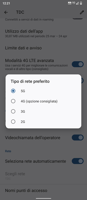 Seleziona la tua opzione preferita