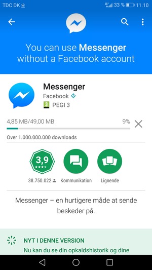 Afvent at installeringen er afsluttet