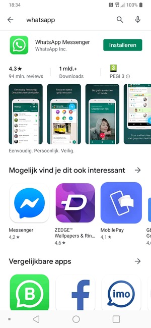 Selecteer de app