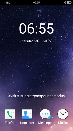 For å slå av Superstrømsparing, velg Avslutt superstrømsparingsmodus