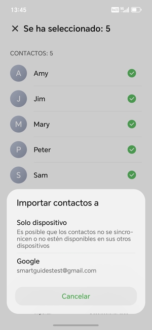 Seleccione su cuenta Google