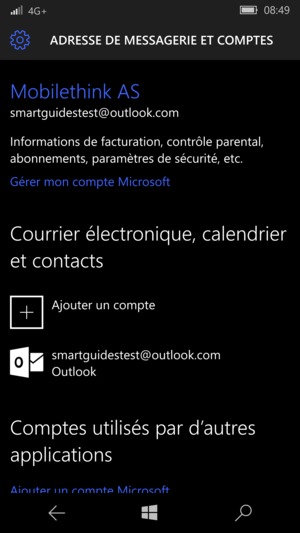 Sélectionnez Ajouter un compte