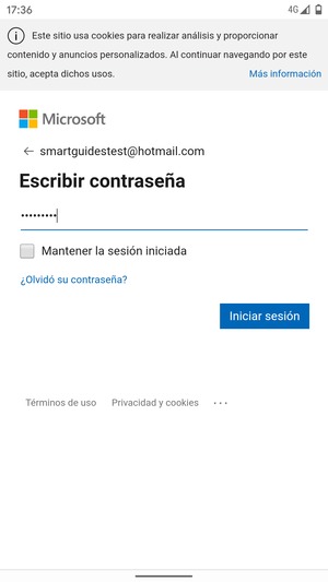 Introduzca su contraseña y seleccione Iniciar sesión