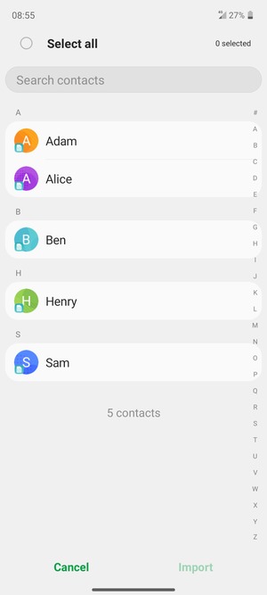 Check the Select all checkbox