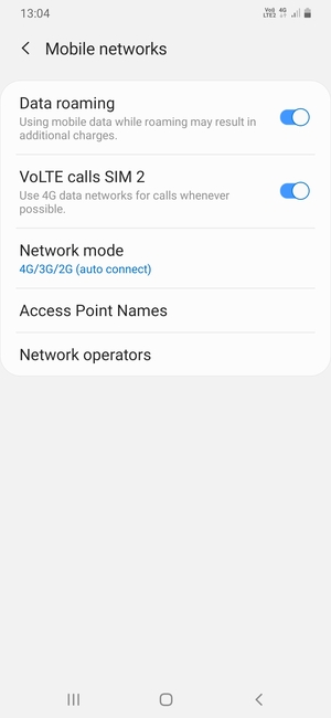 Turn Data roaming on or off